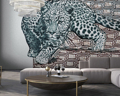Stalking Leopard - Custom Sized Wallpaper Mural (per m2)
