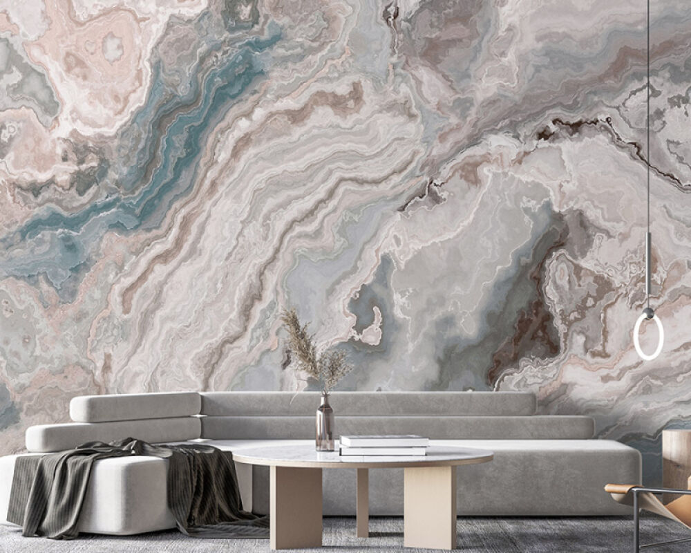 Marbled Elegance - Custom Sized Wallpaper Mural (per m2)