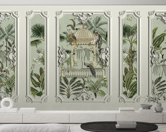 Tropical Oasis Pavilion - Custom Sized Wallpaper Mural (per m2)