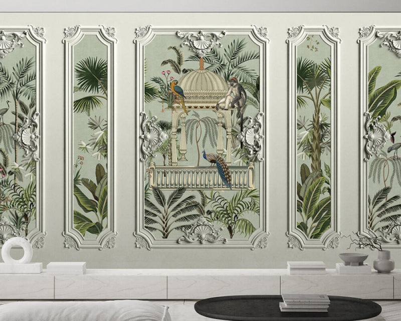 Tropical Oasis Pavilion - Custom Sized Wallpaper Mural (per m2)