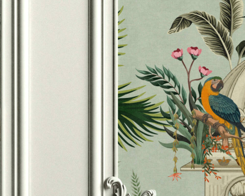 Tropical Oasis Pavilion - Custom Sized Wallpaper Mural (per m2)