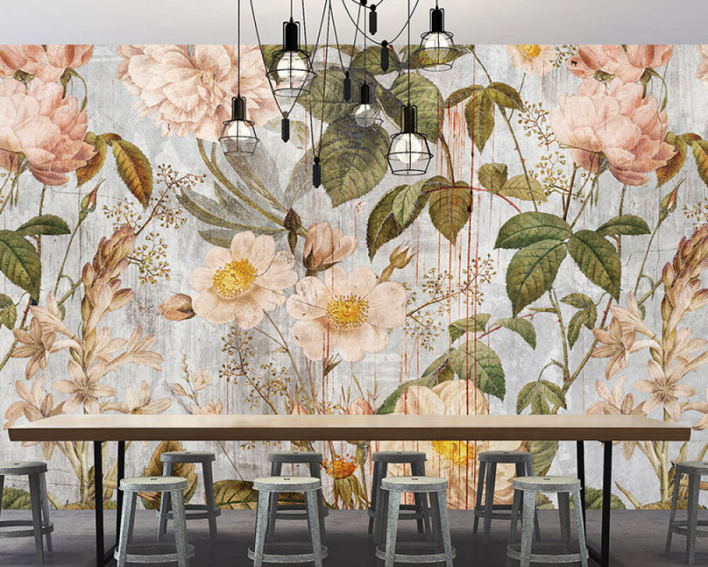 Timeless Rose Oasis - Custom Sized Wallpaper Mural (per m2)