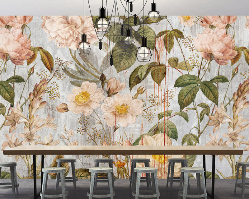Timeless Rose Oasis - Custom Sized Wallpaper Mural (per m2)
