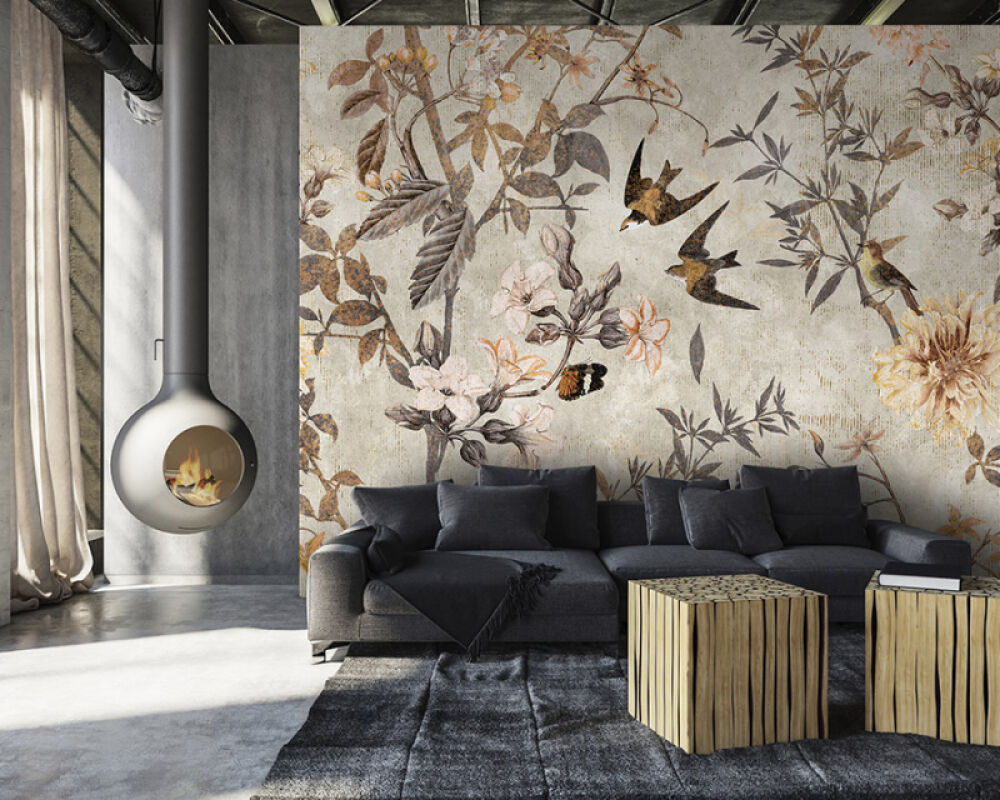 Eden of Birds - Custom Sized Wallpaper Mural (per m2)