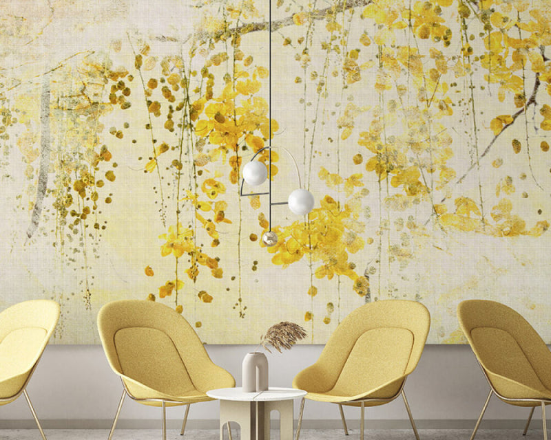 Sunlit Blooms - Custom Sized Wallpaper Mural (per m2)