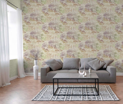 Arbor Woodland Toile Vinyl Wallpaper – Green