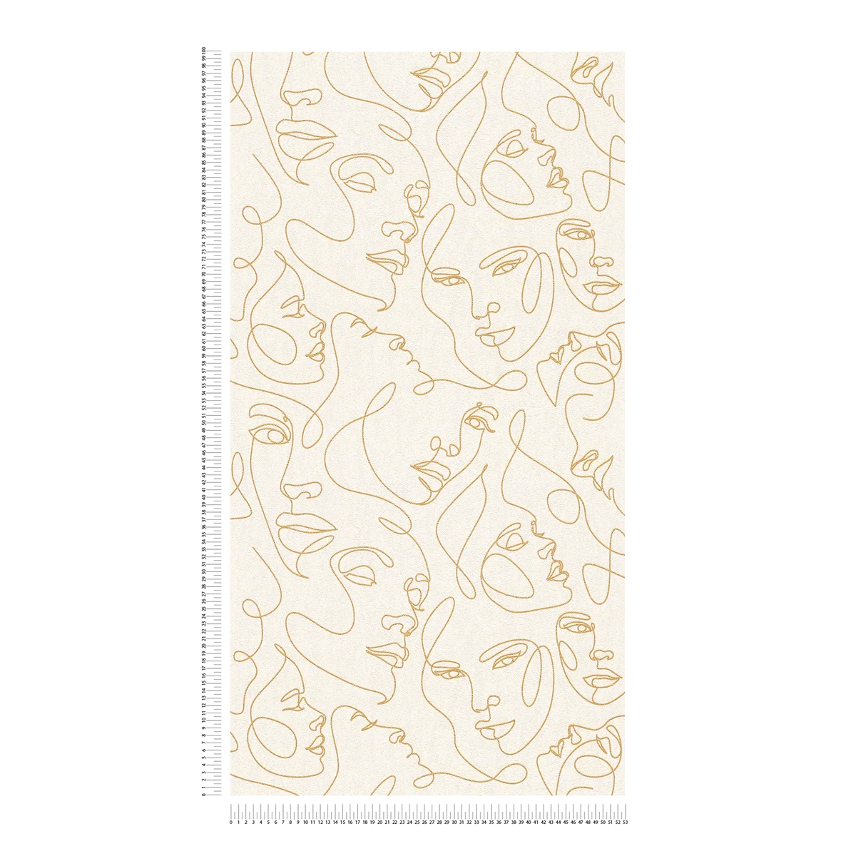 Muse Line Art Face Wallpaper – Gold