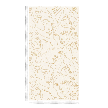 Muse Line Art Face Wallpaper – Gold