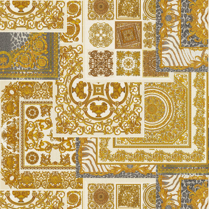Versace Tapestry Wallpaper - Gold/Silver/Grey/Creme