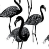 Deco Flamingo Wallpaper - Super Wide - Noir