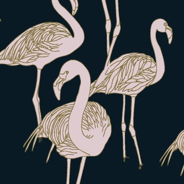 Deco Flamingo Wallpaper - Super Wide - Rose De France