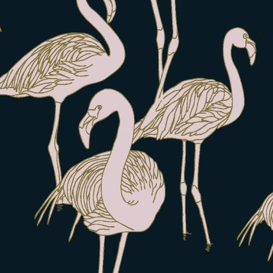 Deco Flamingo Wallpaper - Super Wide - Rose De France