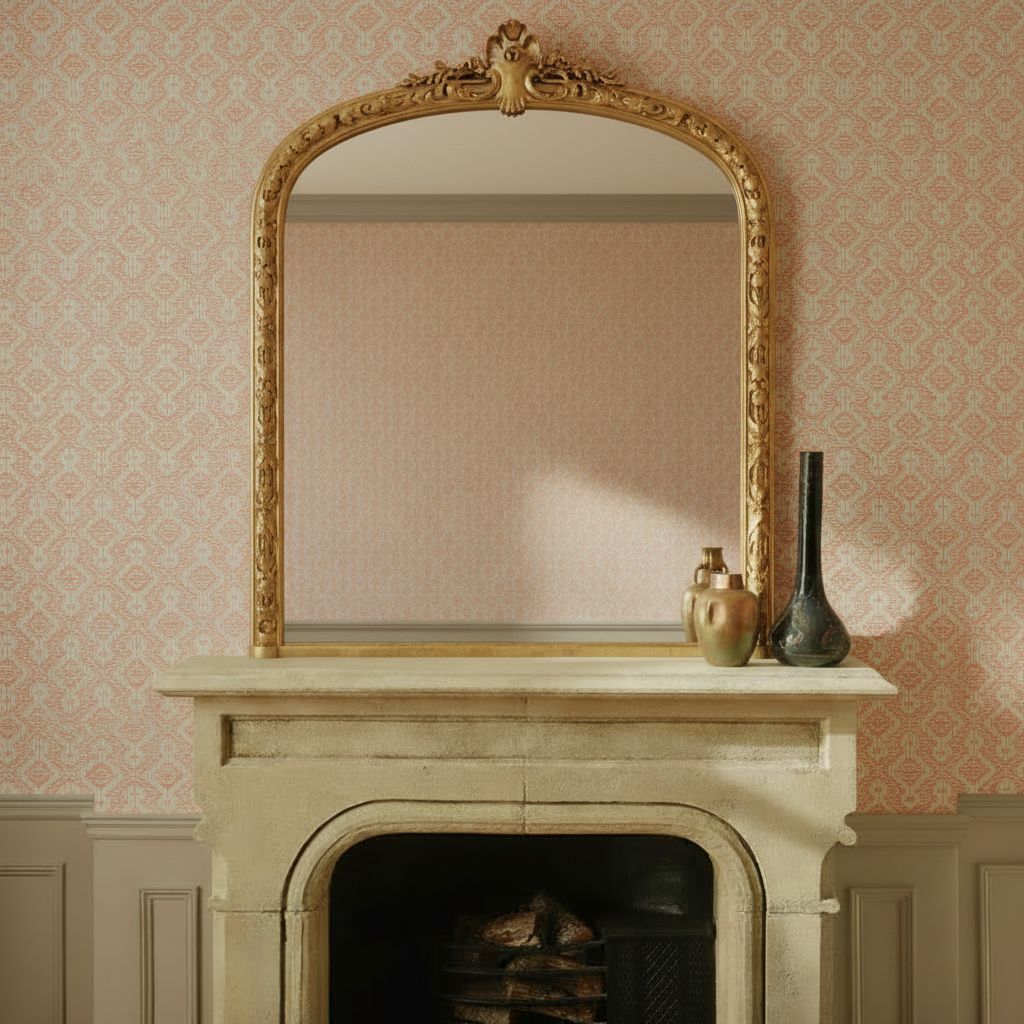 Diamond Wave - Grasscloth Wallpaper - Light Orange