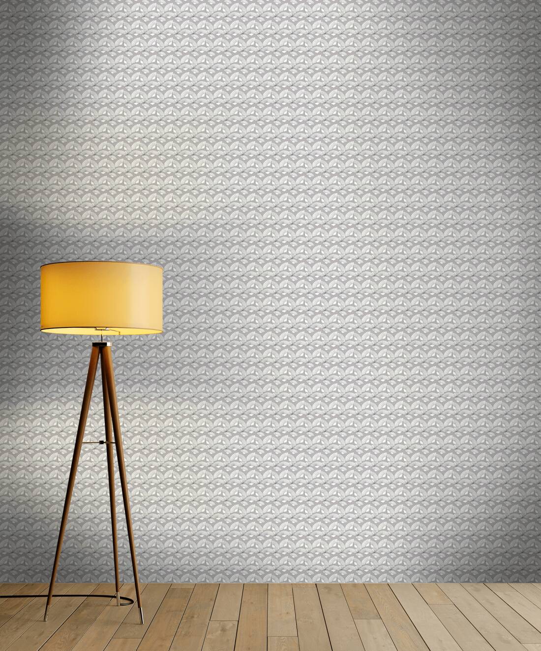 Deco Fanfare Heavy Weight Wallpaper  - Grey