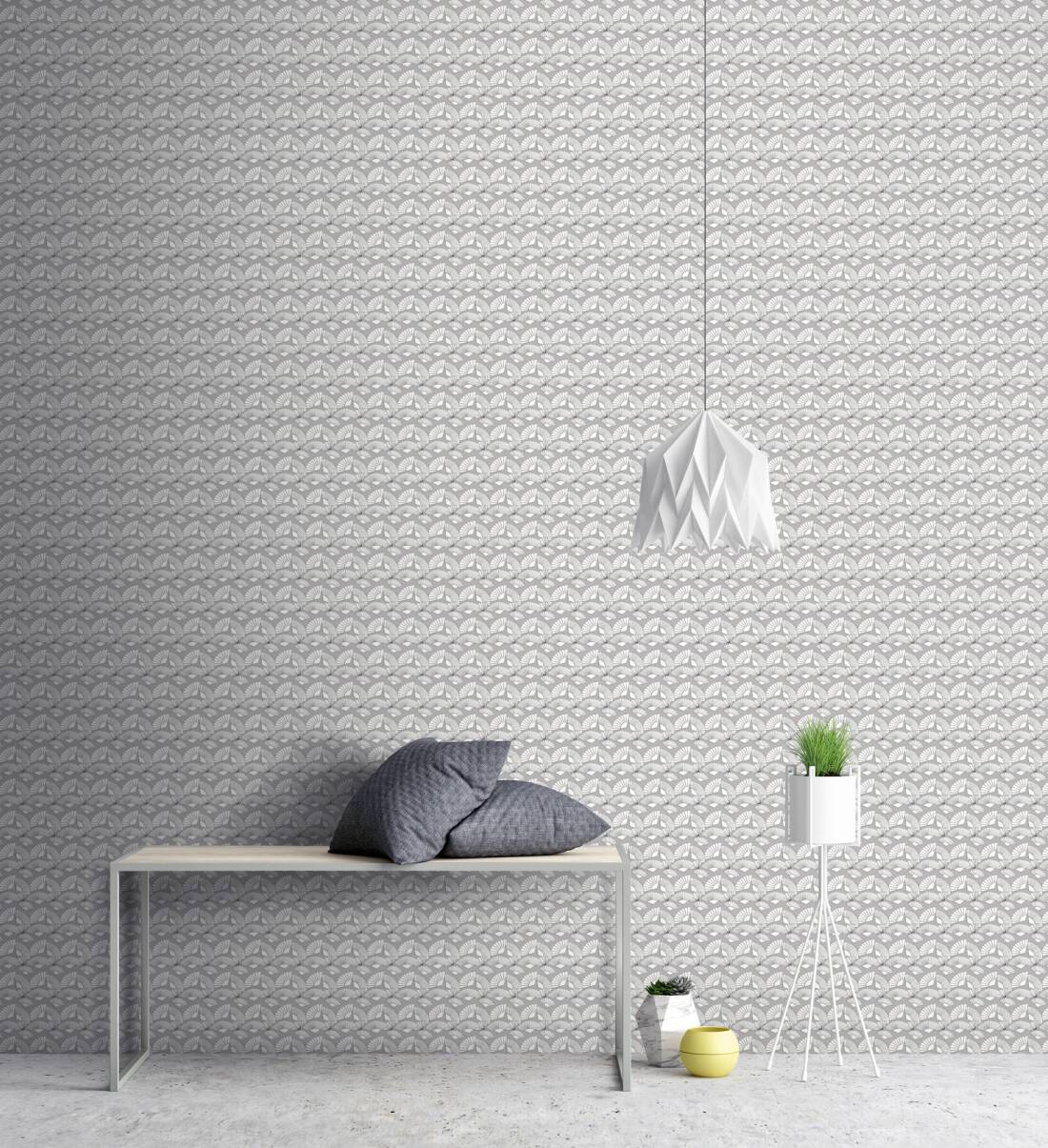 Deco Fanfare Heavy Weight Wallpaper  - Grey