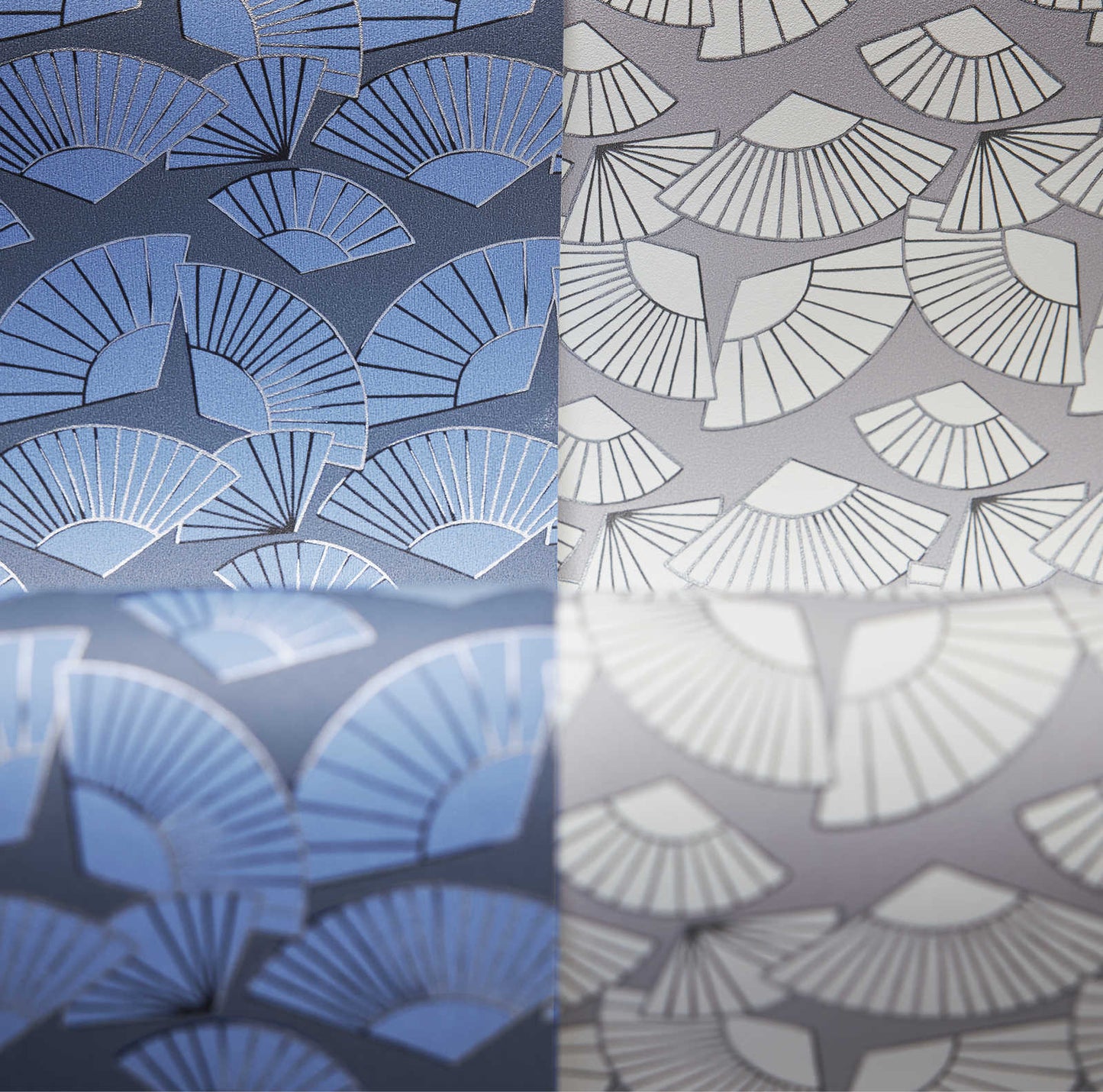 Deco Fanfare Heavy Weight Wallpaper - Blue