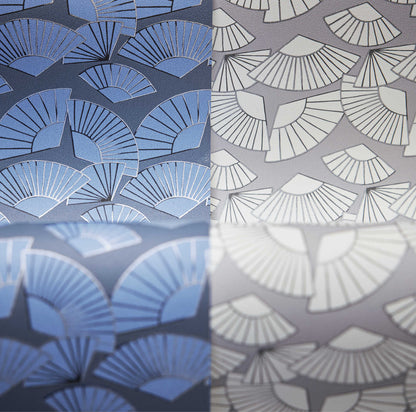Deco Fanfare Heavy Weight Wallpaper - Blue