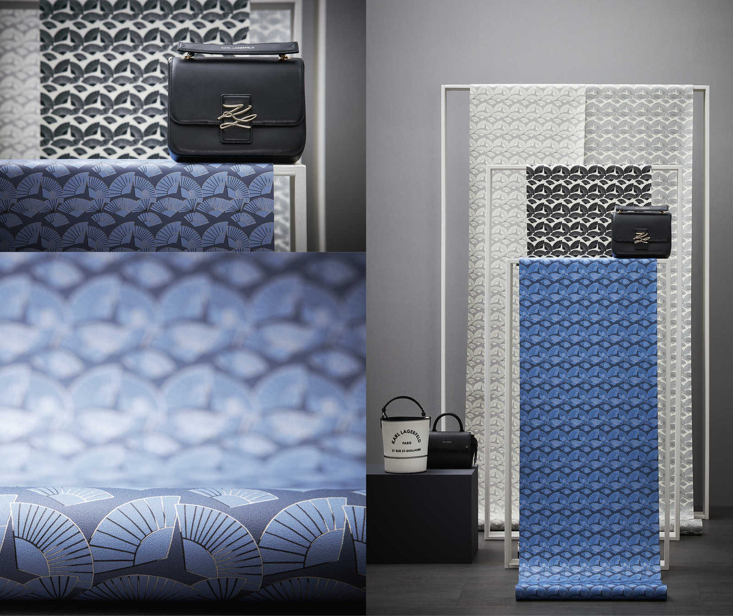 Deco Fanfare Heavy Weight Wallpaper - Blue