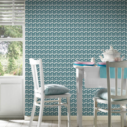 Deco Fanfare Heavy Weight Wallpaper - Green/White