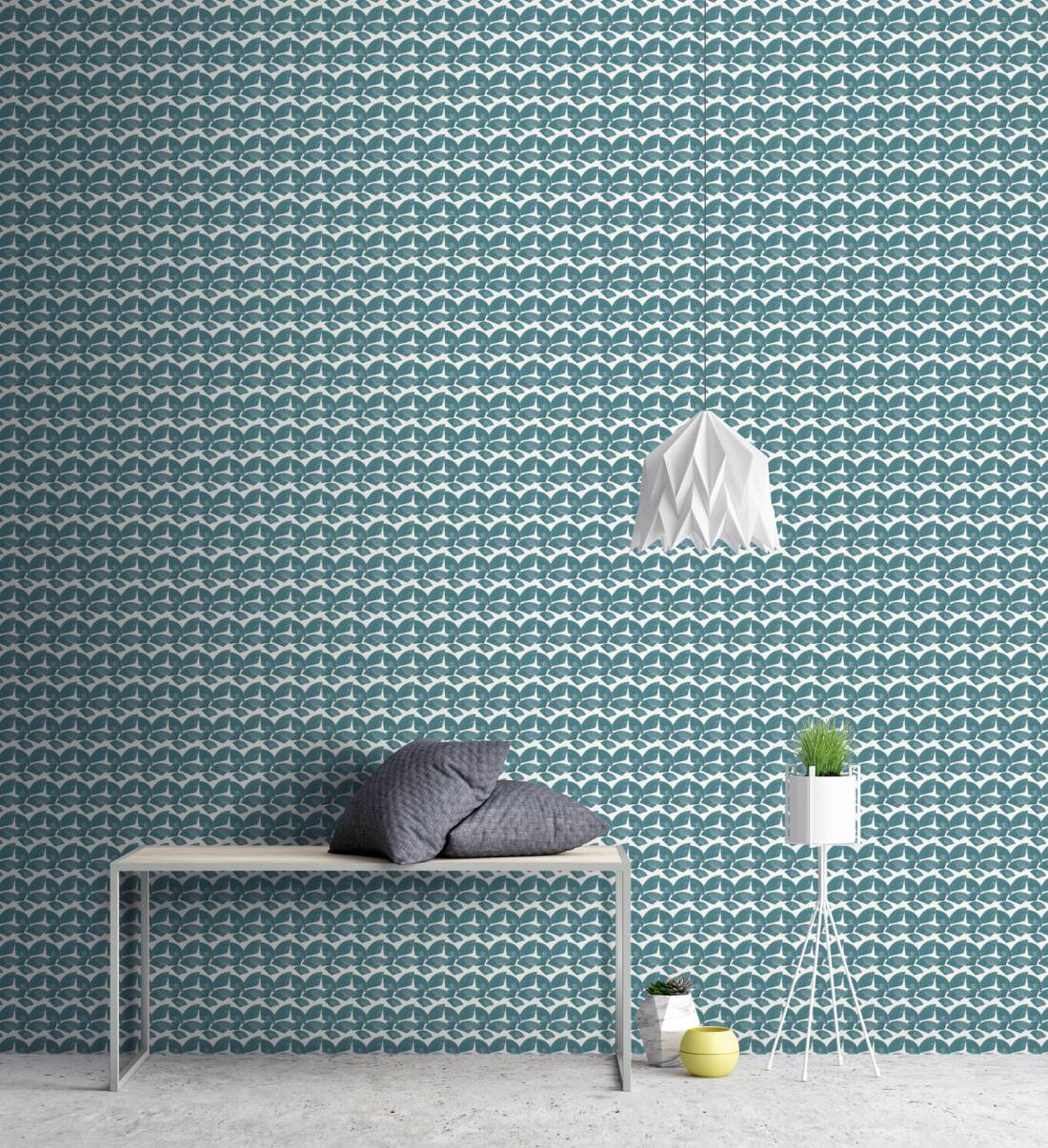 Deco Fanfare Heavy Weight Wallpaper - Green/White