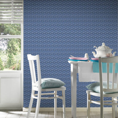 Deco Fanfare Heavy Weight Wallpaper - Blue