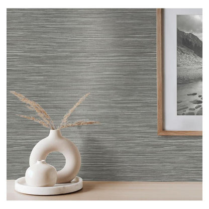 Grasscloth Wallpaper- Grey/Silver