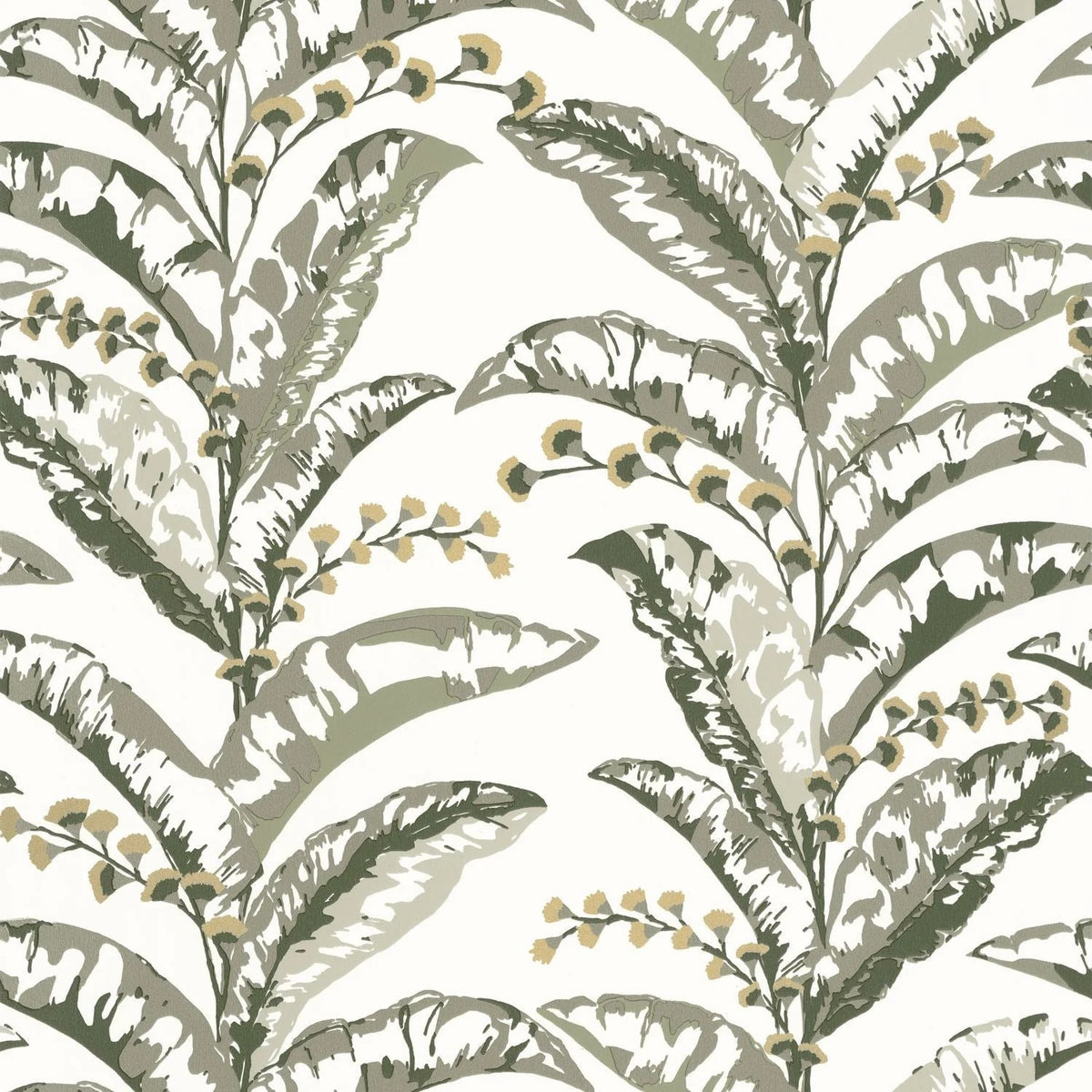 Sample - Escapade Epopee Wallpaper - Sage Green/White