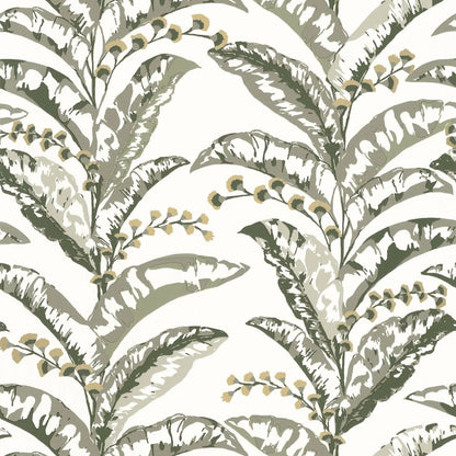 Escapade Epopee Wallpaper - Sage Green/White