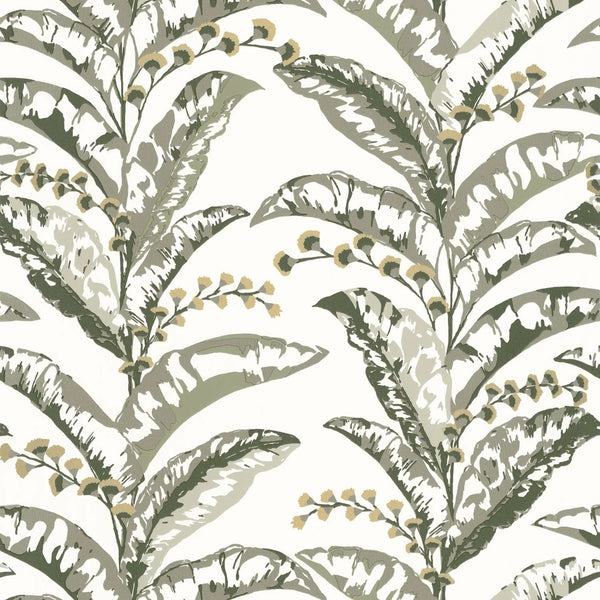 Sample - Escapade Epopee Wallpaper - Sage Green/White