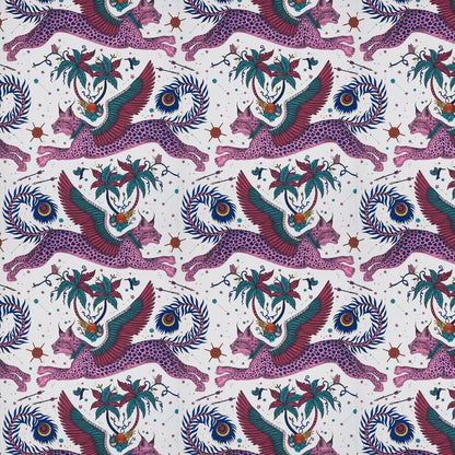Lynx by Emma Shipley Wallpaper - Magenta