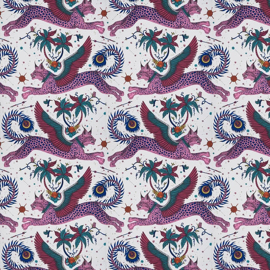 Lynx by Emma Shipley Wallpaper - Magenta
