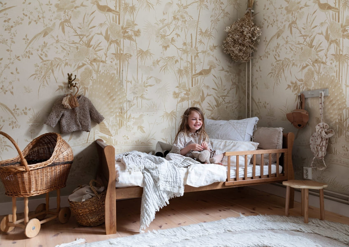 Garden of Serenity - Custom Sized Wallpaper Mural (per m2) - Beige