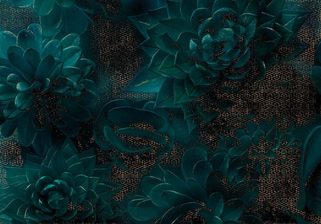 Emerald Bloom - Custom Sized Wallpaper Mural (per m2)