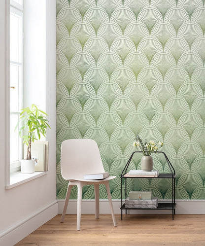 Emerald Radiance - Custom Sized Wallpaper Mural (per m2)