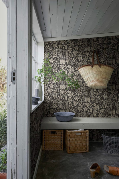Fig Garden Wallpaper - Charcoal