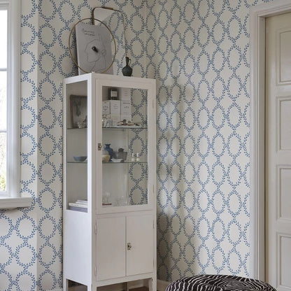 Wilma Wallpaper - White Blue