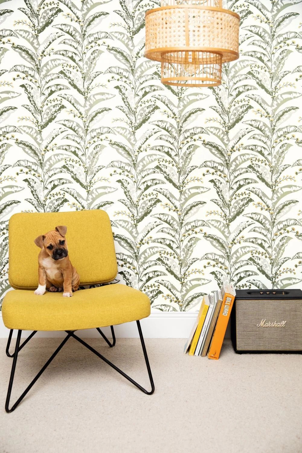 Escapade Epopee Wallpaper - Sage Green/White