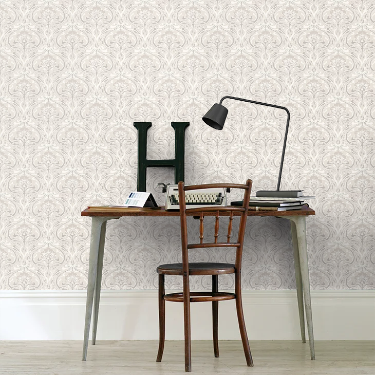 Flora Art Deco Wallpaper - Natural