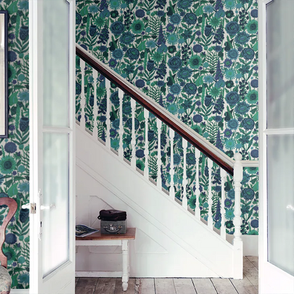 Utopia Floral Wallpaper - Sapphire