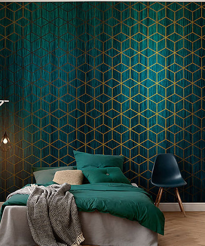 Mystique Vert - Green - Custom Sized Wallpaper Mural (per m2)