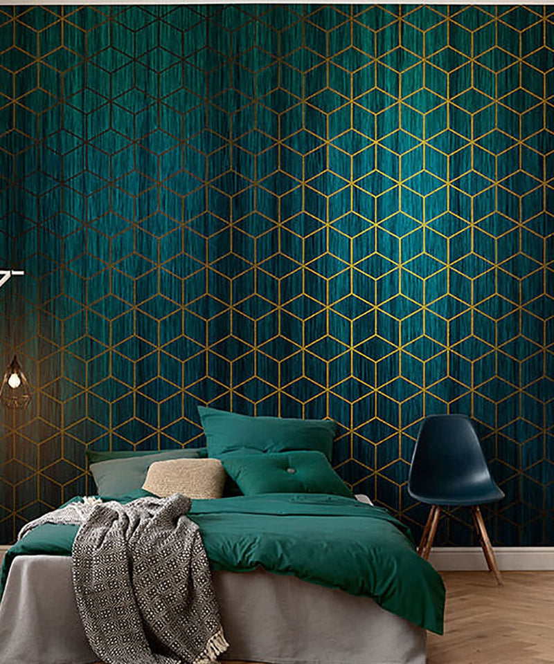 Mystique Vert - Green - Custom Sized Wallpaper Mural (per m2)