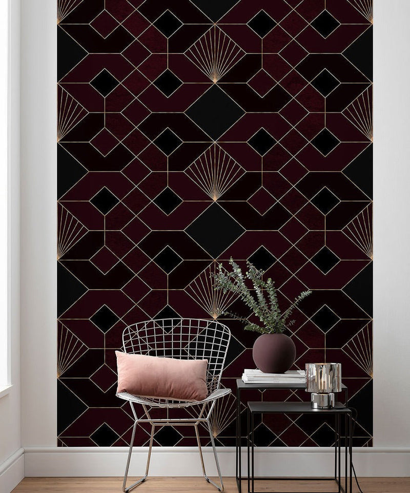 Deco Obsidian - Onyx - Custom Sized Wallpaper Mural (per m2)