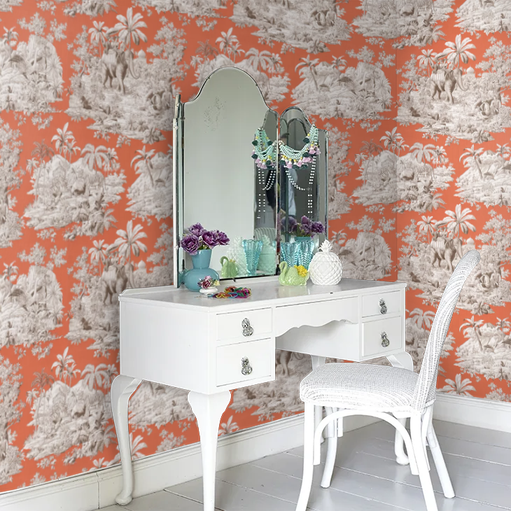 Mannel Canovas - Bengale Wallpaper - Corail