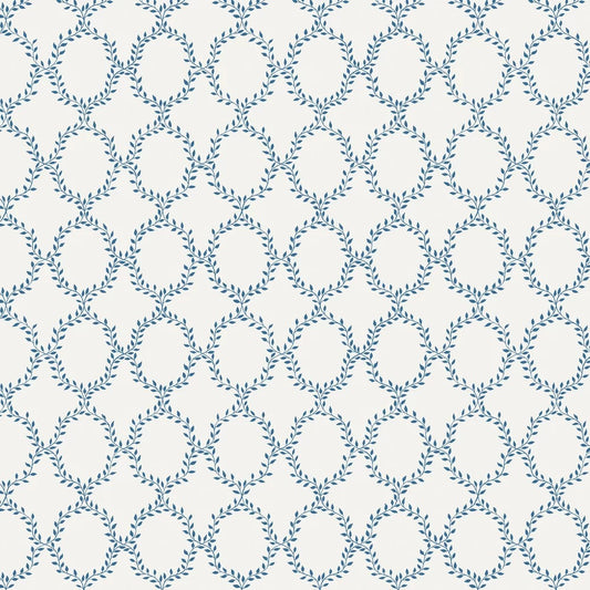 Wilma Wallpaper - White Blue