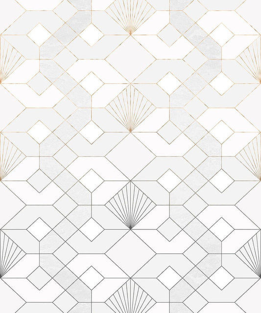 Deco Obsidian - Grey - Custom Sized Wallpaper Mural (per m2)