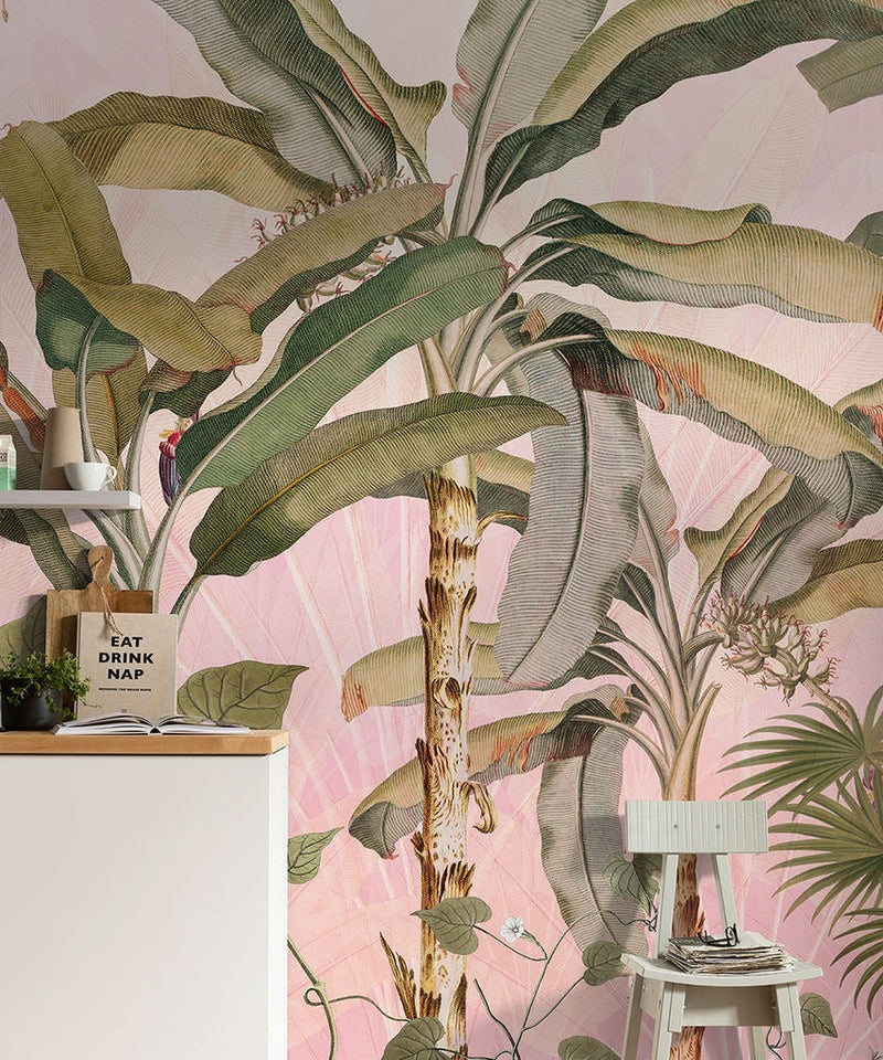Blush Tropical Wall Mura Wallpaper