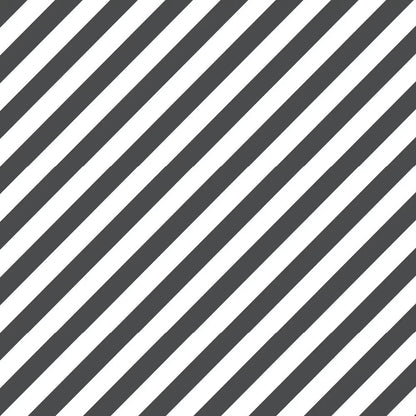 Large Diagonal Stripes Wallpaper - Black and White
