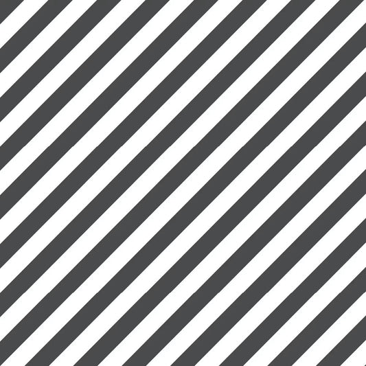 Large Diagonal Stripes Wallpaper - Black and White