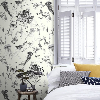 Jellyfish Wallpaper - Ivory