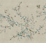 Whispering Blooms - Custom Sized Wallpaper Mural (per m2) - Grey